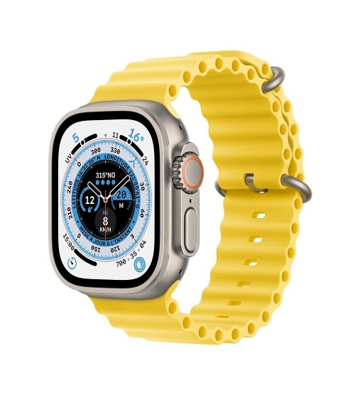 Apple Watch Ultra 2022 49 mm GPS + Cellular Titane + bracelet Océan Blanc reconditionnée | Ma Fabrik